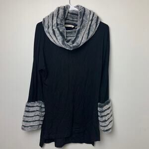 Soft Surroundings Faux Fur Black Shirt